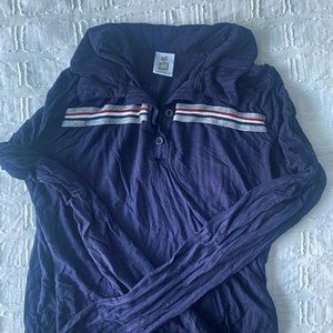 Pacsun Me to We Brand Long Sleeve Navy Collared Shirt